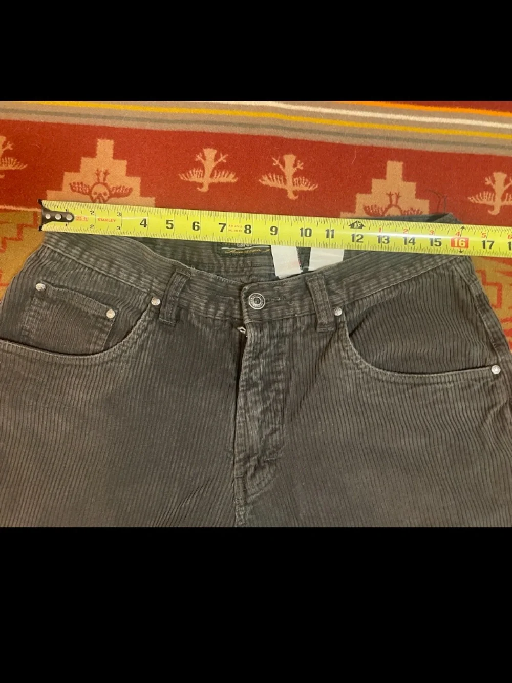 Vintage Y2K Union Bay Army Olive Green Corduroy Jeans Pants 34x29 Indie